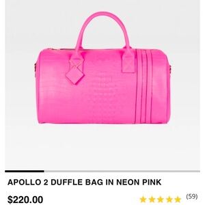 Neon Pink Travel Duffle bag Tote and Carry